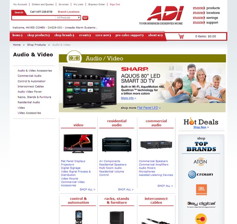 ADI E-Commerce — Audio & Video Category